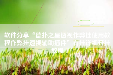 软件分享“德扑之星透视作弊挂使用教程作弊挂透视辅助插件”有挂详细开挂教程