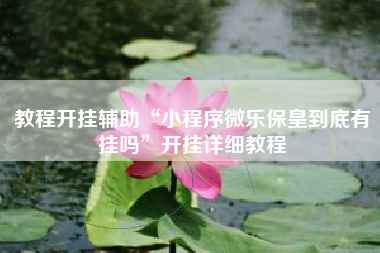 教程开挂辅助“小程序微乐保皇到底有挂吗”开挂详细教程