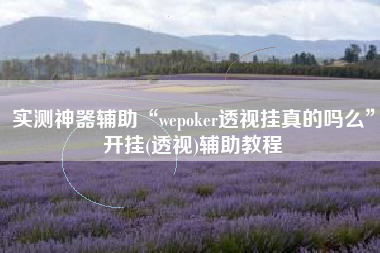 实测神器辅助“wepoker透视挂真的吗么”开挂(透视)辅助教程