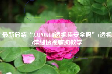 最新总结“AAPOKER透视挂安全吗”(透视)详细透视辅助教学