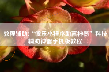 教程辅助!“微乐小程序助赢神器	”科技辅助神器手机版教程