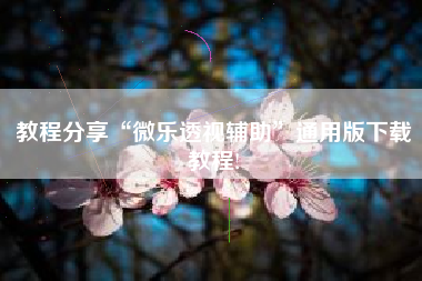 教程分享“微乐透视辅助	”通用版下载教程!