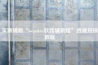实测辅助“wepoker软件辅助挂	”透视开挂教程