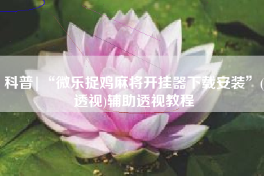 科普|“微乐捉鸡麻将开挂器下载安装”(透视)辅助透视教程