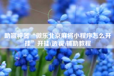 助赢神器“微乐北京麻将小程序怎么开挂”开挂(透视)辅助教程