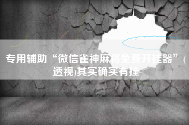 专用辅助“微信雀神麻将免费开挂器	”(透视)其实确实有挂