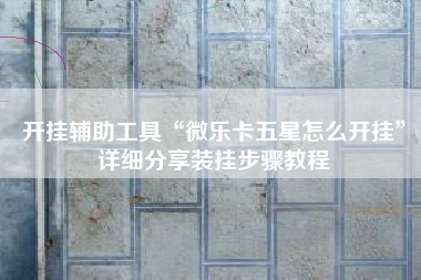 开挂辅助工具“微乐卡五星怎么开挂”详细分享装挂步骤教程