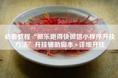 必看教程“微乐跑得快微信小程序开挂方法”开挂辅助脚本+详细开挂