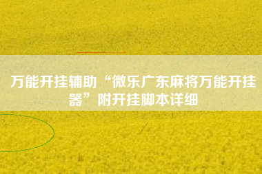 万能开挂辅助“微乐广东麻将万能开挂器”附开挂脚本详细