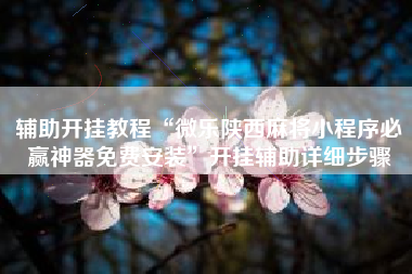 辅助开挂教程“微乐陕西麻将小程序必赢神器免费安装”开挂辅助详细步骤