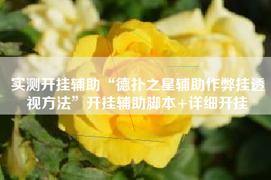 实测开挂辅助“德扑之星辅助作弊挂透视方法	”开挂辅助脚本+详细开挂