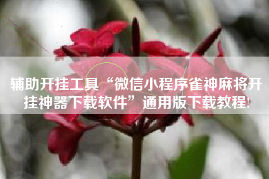 辅助开挂工具“微信小程序雀神麻将开挂神器下载软件”通用版下载教程!