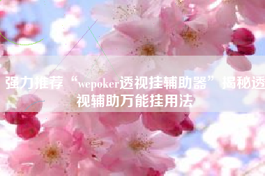 强力推荐“wepoker透视挂辅助器”揭秘透视辅助万能挂用法