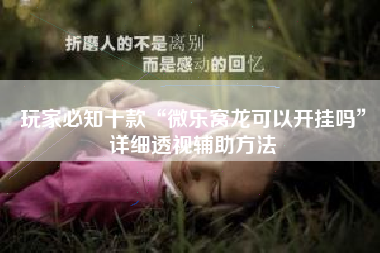 玩家必知十款“微乐窝龙可以开挂吗”详细透视辅助方法