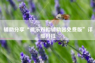 辅助分享“微乐双扣辅助器免费版”详细开挂