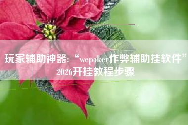 玩家辅助神器:“wepoker作弊辅助挂软件”2026开挂教程步骤