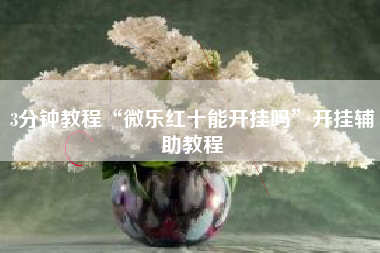 3分钟教程“微乐红十能开挂吗	”开挂辅助教程