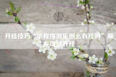 开挂技巧“小程序微乐刨幺有挂吗”原来可以开挂