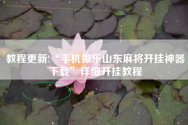 教程更新!“手机微乐山东麻将开挂神器下载	”详细开挂教程