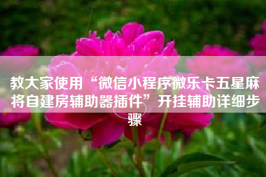 教大家使用“微信小程序微乐卡五星麻将自建房辅助器插件	”开挂辅助详细步骤