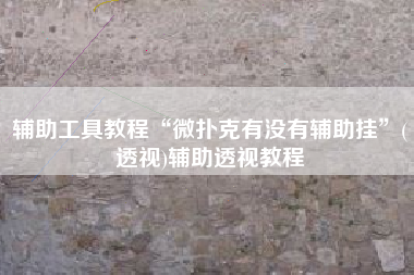 辅助工具教程“微扑克有没有辅助挂”(透视)辅助透视教程