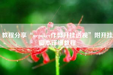 教程分享“wepoker作弊开挂透视	”附开挂脚本详细教程