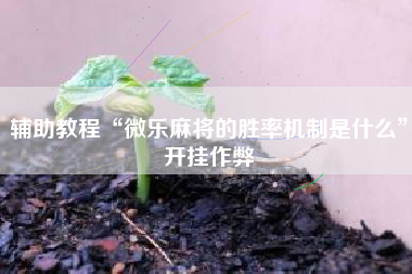 辅助教程“微乐麻将的胜率机制是什么	”开挂作弊