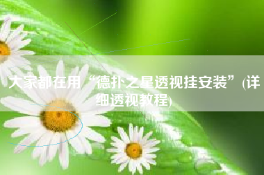 大家都在用“德扑之星透视挂安装	”(详细透视教程)