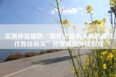 实测神器辅助“德扑之星私人局透视挂作弊挂购买	”分享辅助外挂教程