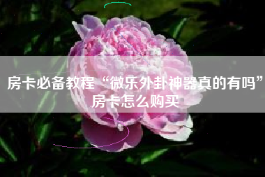 房卡必备教程“微乐外卦神器真的有吗	”房卡怎么购买