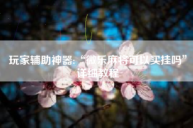 玩家辅助神器:“微乐麻将可以买挂吗”详细教程