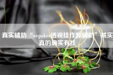真实辅助“wepoker透视挂作弊辅助”其实真的确实有挂