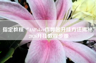 指定教程“AAPoker作弊器开挂方法揭秘	”2026开挂教程步骤