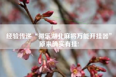 经验传递“微乐湖北麻将万能开挂器	”原来确实有挂!