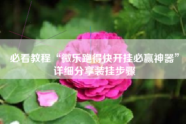 必看教程“微乐跑得快开挂必赢神器”详细分享装挂步骤