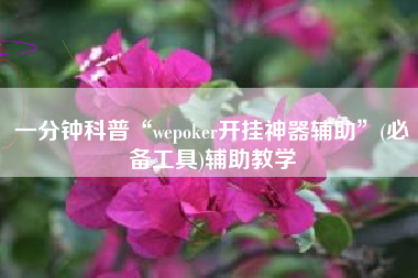 一分钟科普“wepoker开挂神器辅助”(必备工具)辅助教学