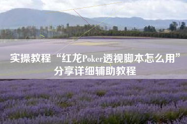 实操教程“红龙Poker透视脚本怎么用	”分享详细辅助教程