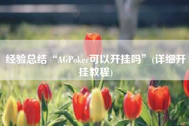 经验总结“AGPoker可以开挂吗”(详细开挂教程)