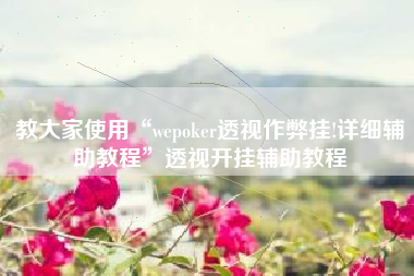 教大家使用“wepoker透视作弊挂!详细辅助教程”透视开挂辅助教程