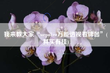 我来教大家“wepoker万能透视看牌器	”(其实有挂)