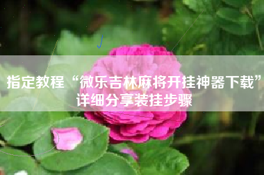 指定教程“微乐吉林麻将开挂神器下载”详细分享装挂步骤