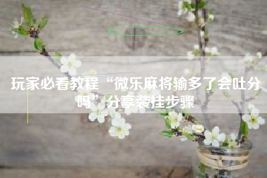 玩家必看教程“微乐麻将输多了会吐分吗”分享装挂步骤