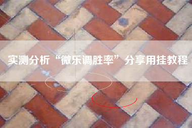 实测分析“微乐调胜率”分享用挂教程
