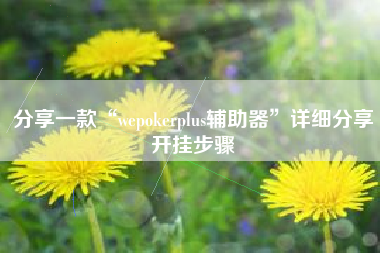 分享一款“wepokerplus辅助器	”详细分享开挂步骤