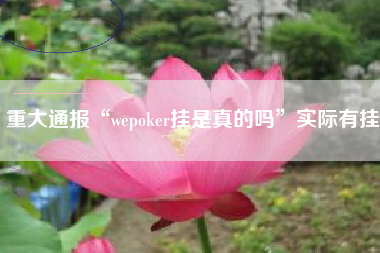重大通报“wepoker挂是真的吗”实际有挂