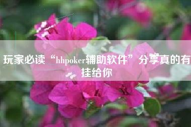 玩家必读“hhpoker辅助软件	”分享真的有挂给你