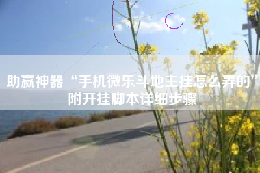 助赢神器“手机微乐斗地主挂怎么弄的”附开挂脚本详细步骤