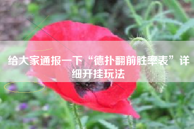 给大家通报一下“德扑翻前胜率表”详细开挂玩法