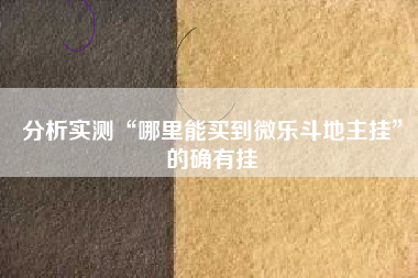 分析实测“哪里能买到微乐斗地主挂	”的确有挂