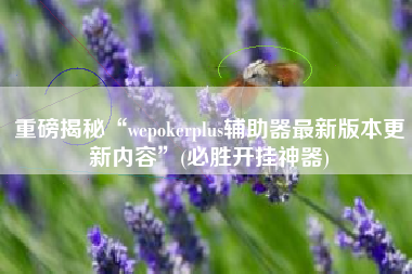 重磅揭秘“wepokerplus辅助器最新版本更新内容”(必胜开挂神器)